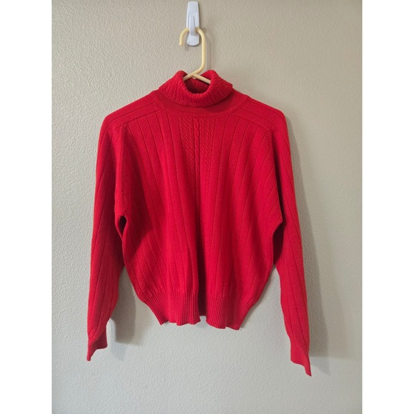 Liz Claiborne Sweaters - Liz Claiborne vintage Red 100% Merino Wool Turtleneck Sweater Womens M
